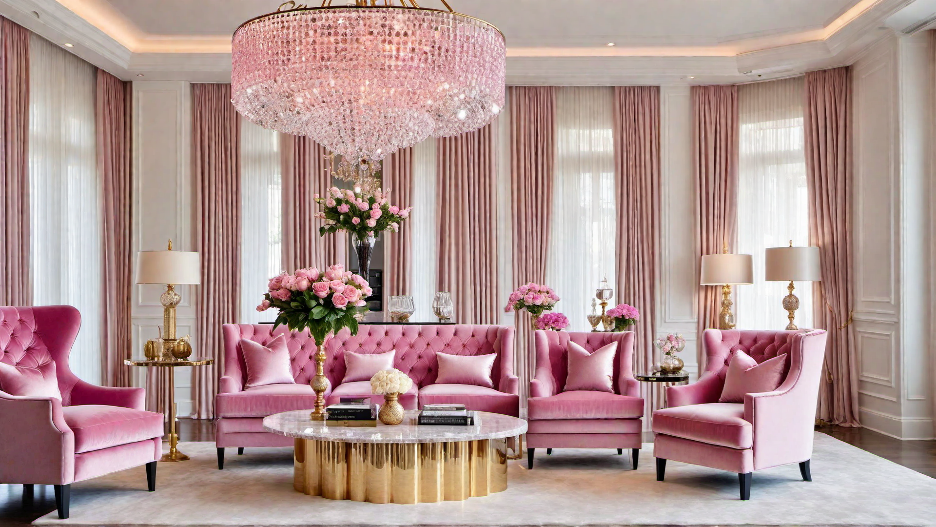 Sophisticated Style: Pink Marble Coffee Table