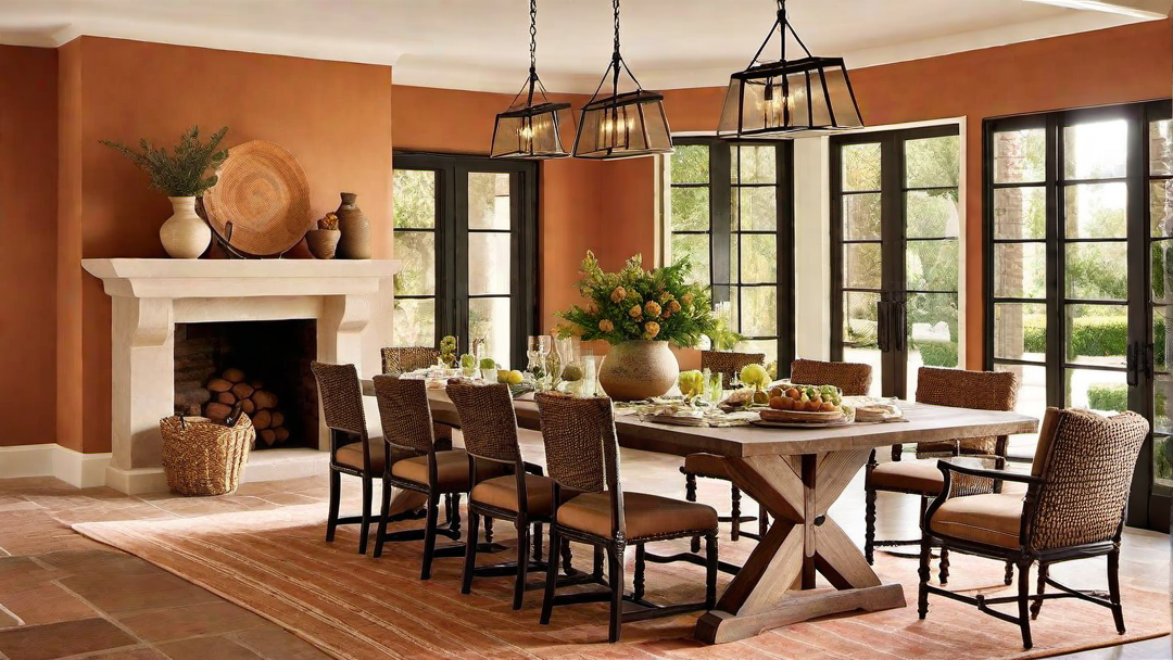 Mediterranean Farmhouse: Simple Yet Charming Dining Room Design