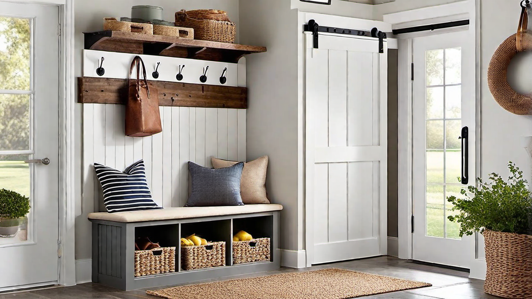 Rustic Elegance: Mudroom with Barn Door Entry