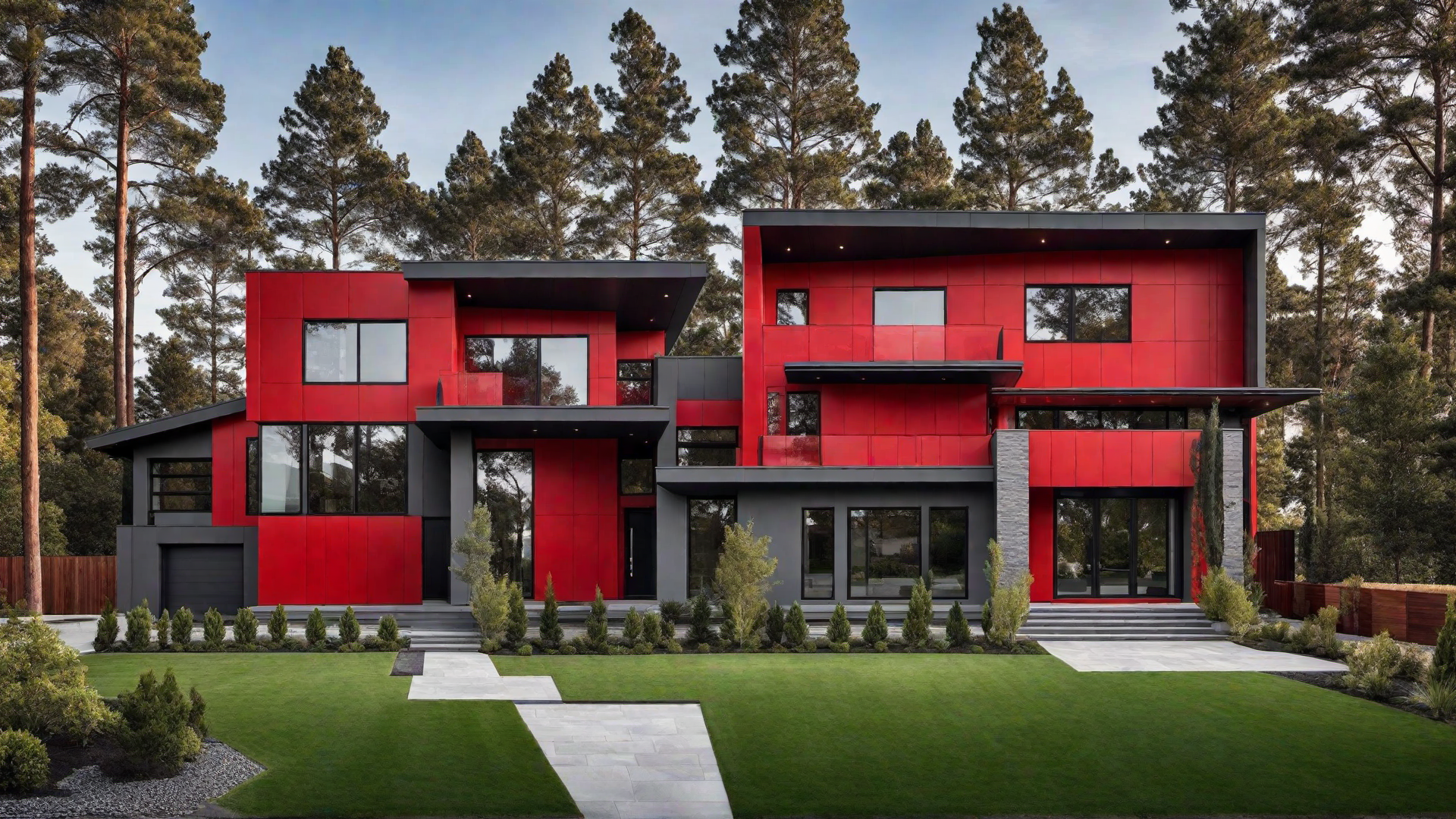 Red and Grey Modern Exterior