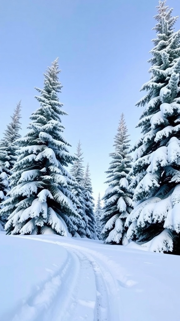 Winter Wonderland iPhone Wallpaper with Trees and Snow – liventolife.com