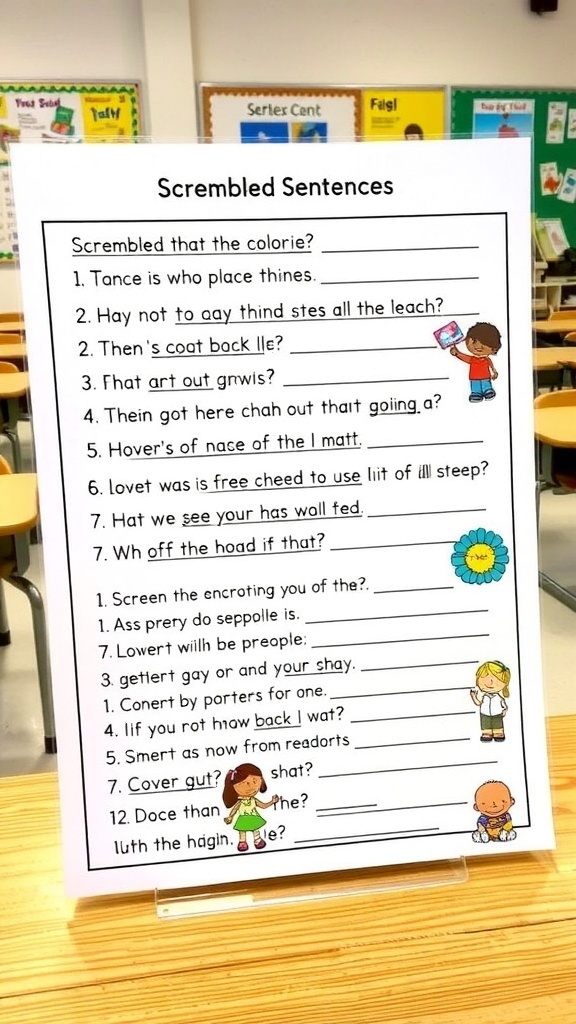 Scrambled Sentences Worksheets for Language Learning – nolivahome.com