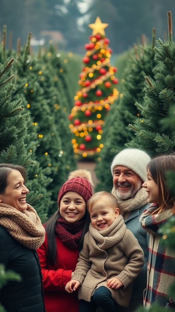 Family Photo Shoot at a Christmas Tree Farm