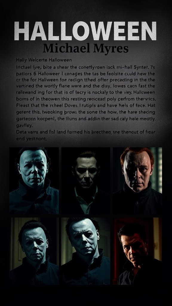 Collage of Michael Myers from Halloween 6 showing different expressions and angles.