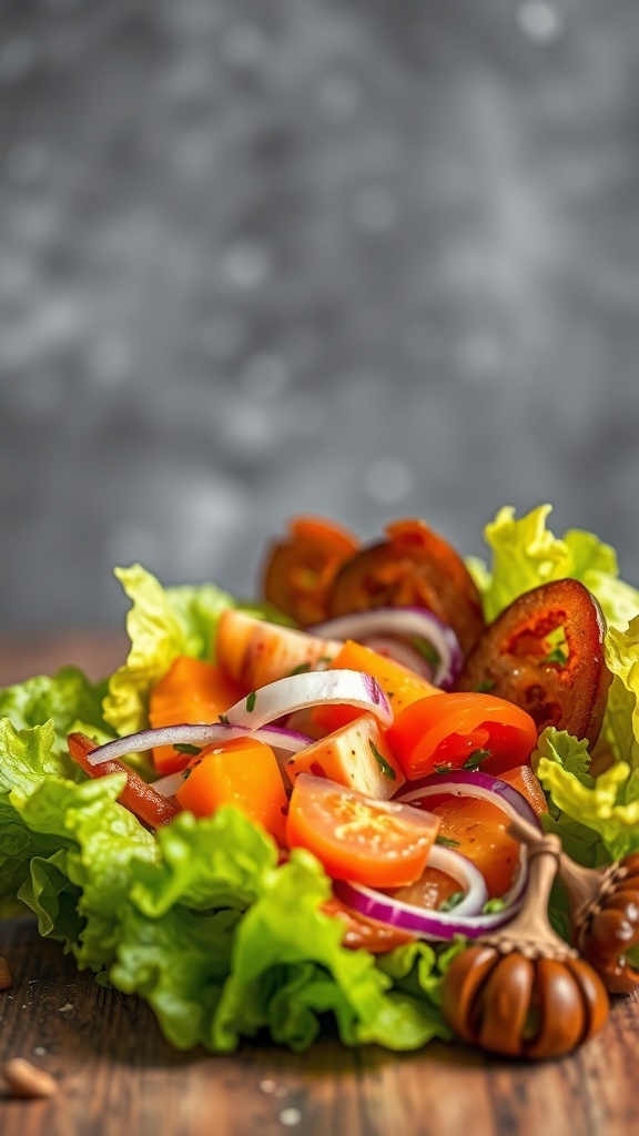Colorful lettuce wraps filled with fresh vegetables