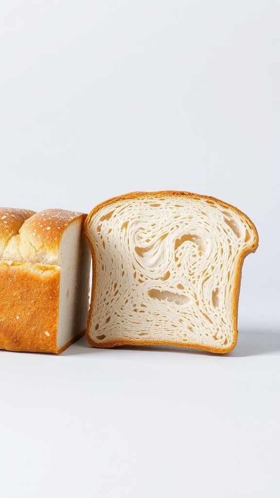 Image of whole grain bread and sliced white bread.