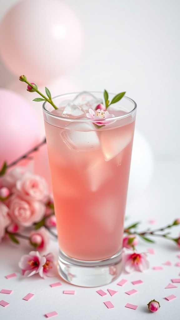 Cherry Blossom Iced Tea Baby Sprinkle Mocktail