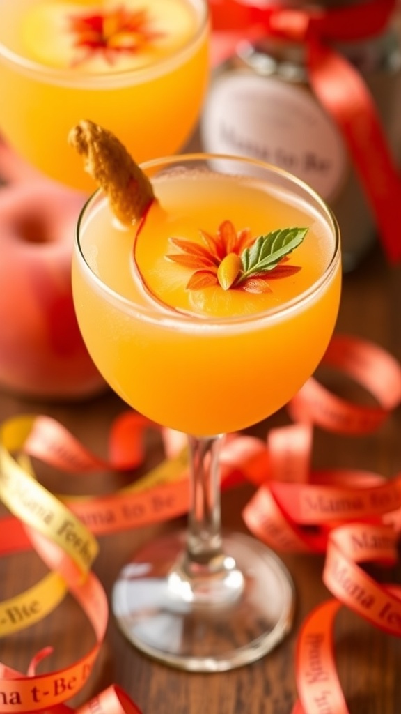 Peach Ginger Mama-To-Be Mocktail