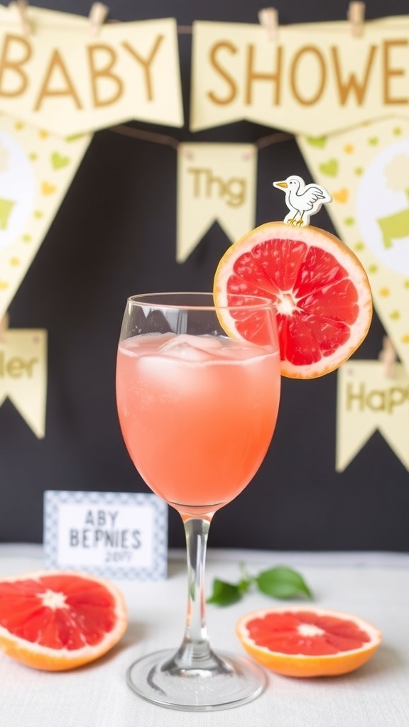 Pink Grapefruit Stork Sip Mocktail