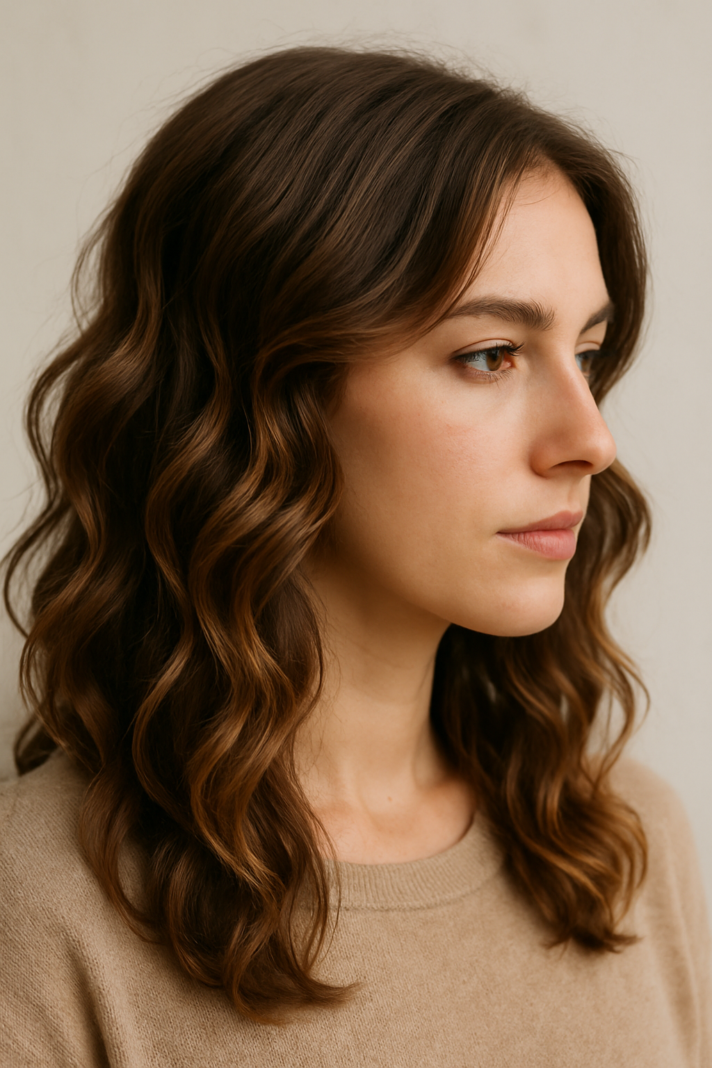 A close-up of a person with bouncy curls, showcasing a playful hairstyle perfect for kids at weddings.