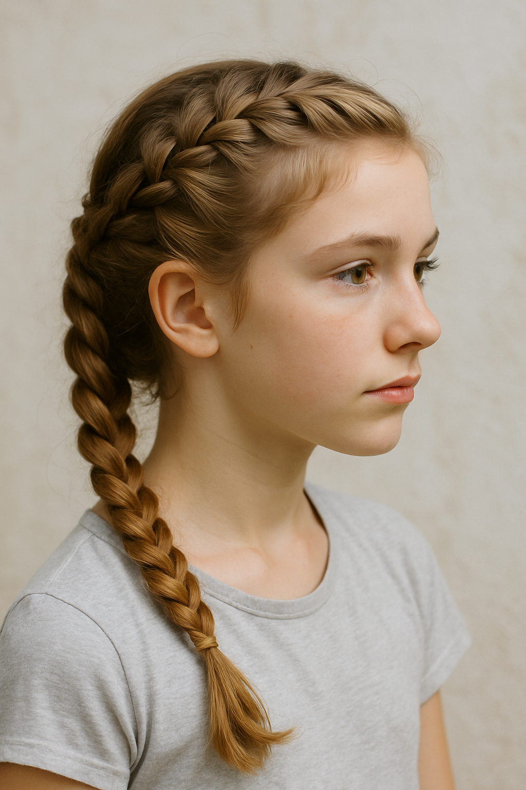 A young girl with two braided dreads, showcasing a stylish hairstyle.