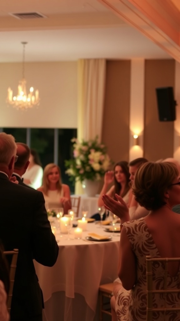 Guests having fun at a bridal shower, engaging in trivia games.