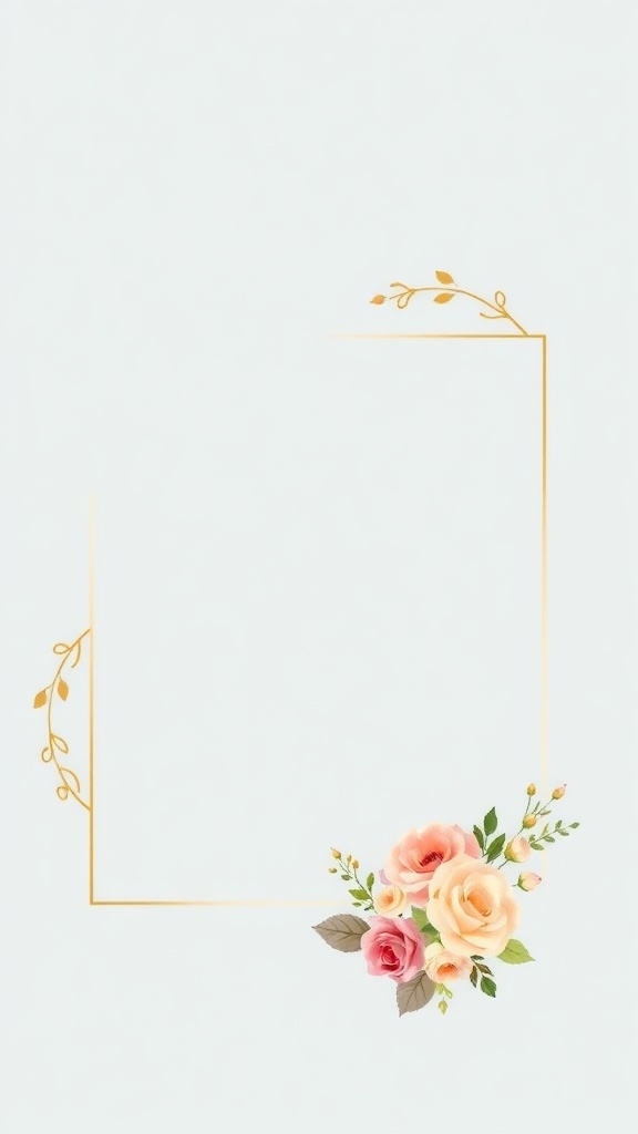 A beautiful floral invitation design for a bridal shower, featuring soft pastels and gold accents.