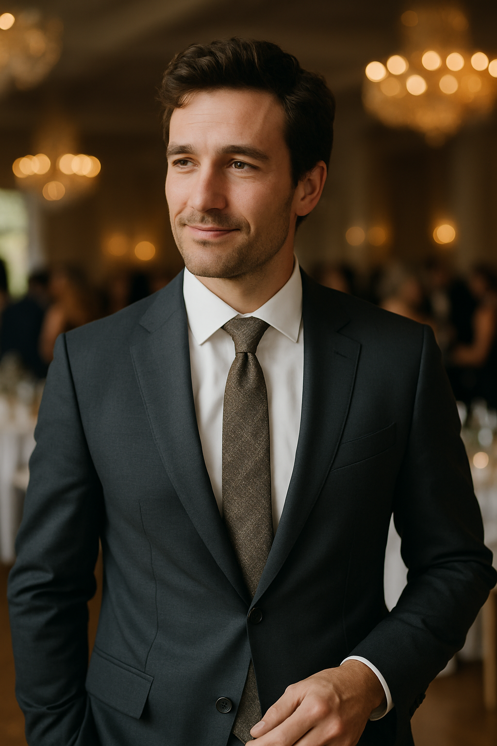 Man in a tailored suit at a formal event