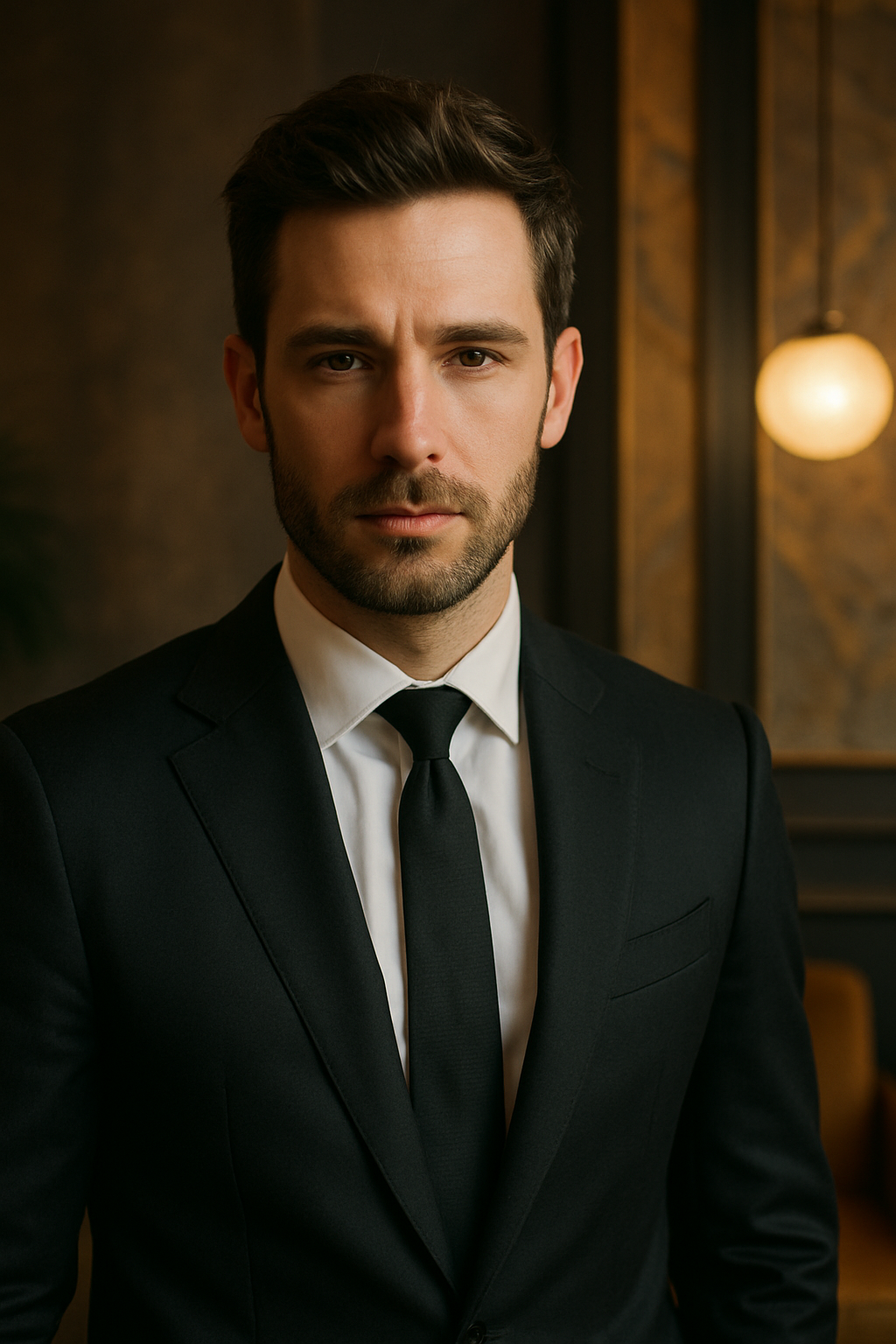 Various black fabric swatches for men's suits