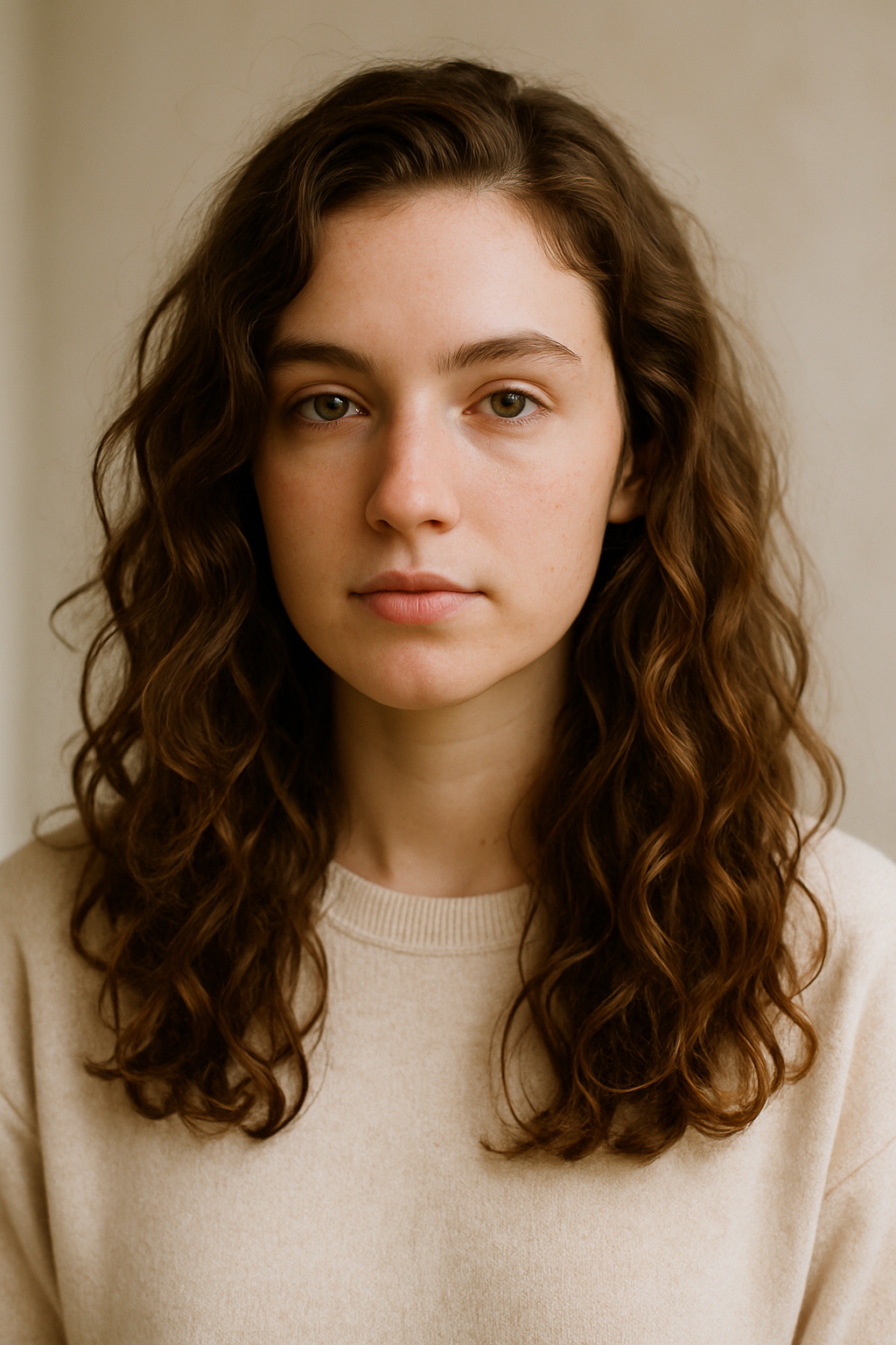 A young person with a faux hawk hairstyle featuring designs on the sides.