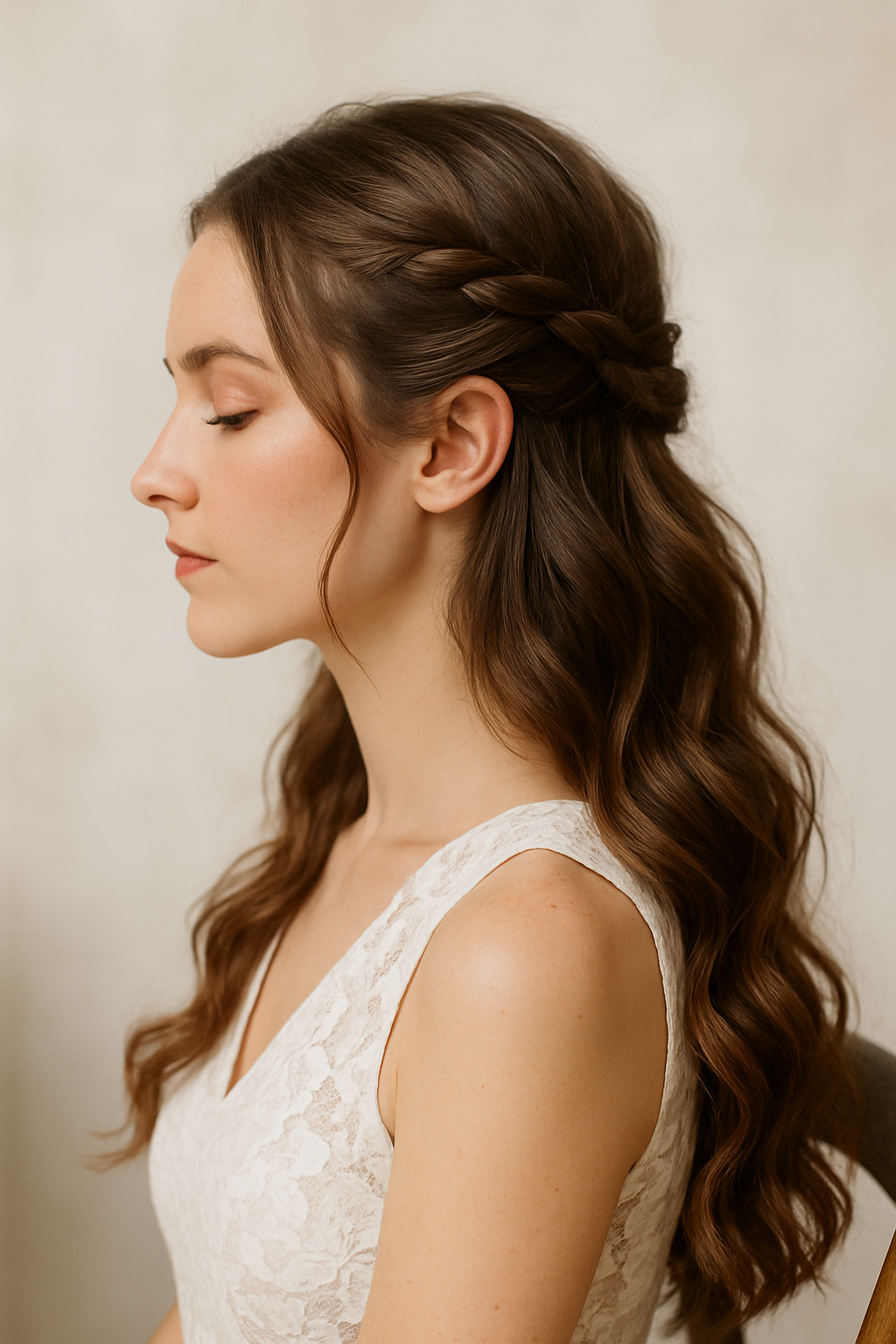 A child with a sleek low ponytail hairstyle, showcasing a polished and neat look.