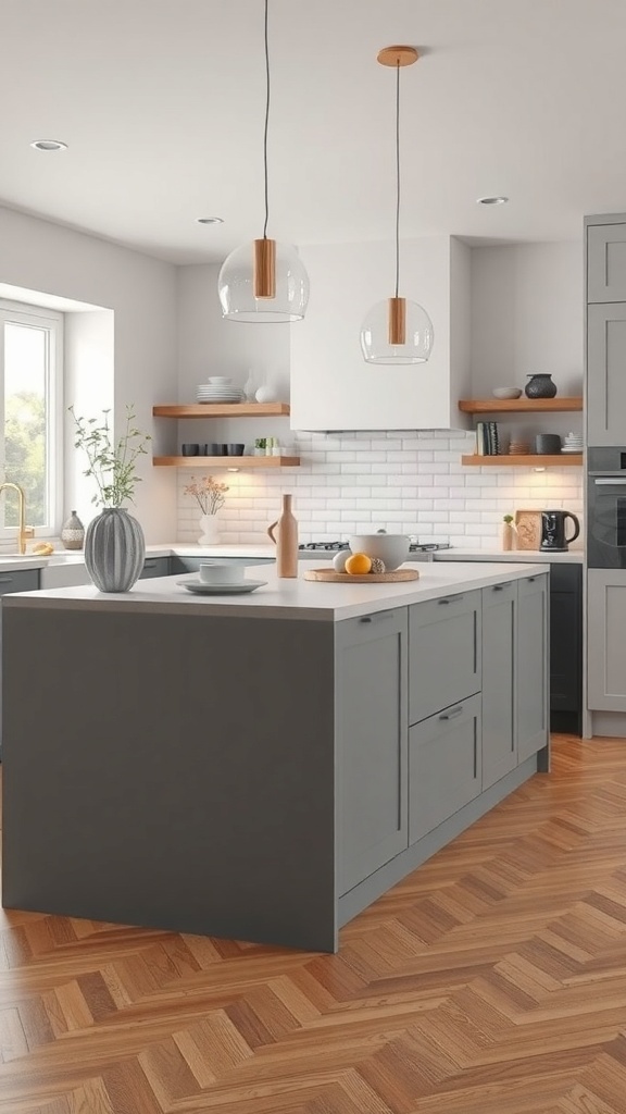 Modern kitchen island with sleek design and minimal decor