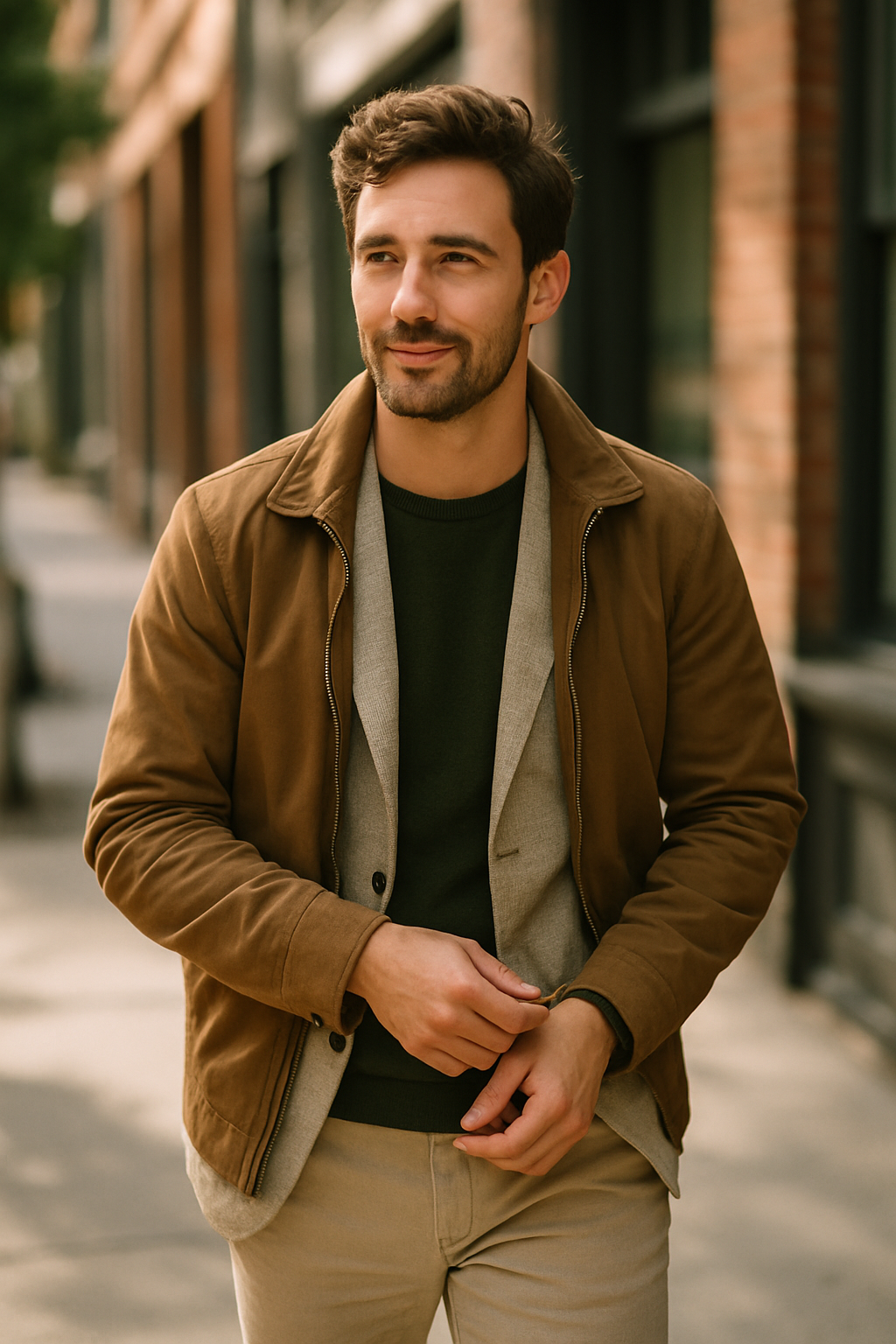 A man wearing a stylish linen suit, showcasing a relaxed yet sophisticated look.