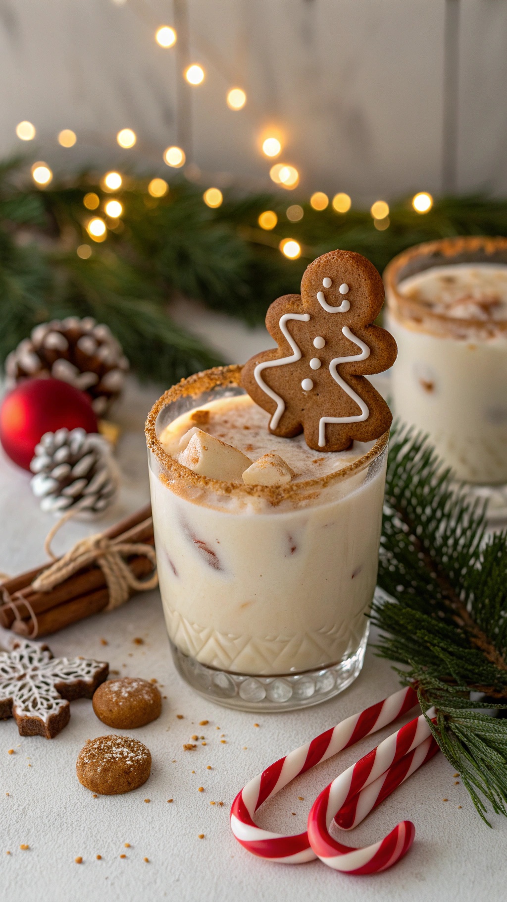 Gingerbread White Russian with a mini cookie garnish and spiced rim.