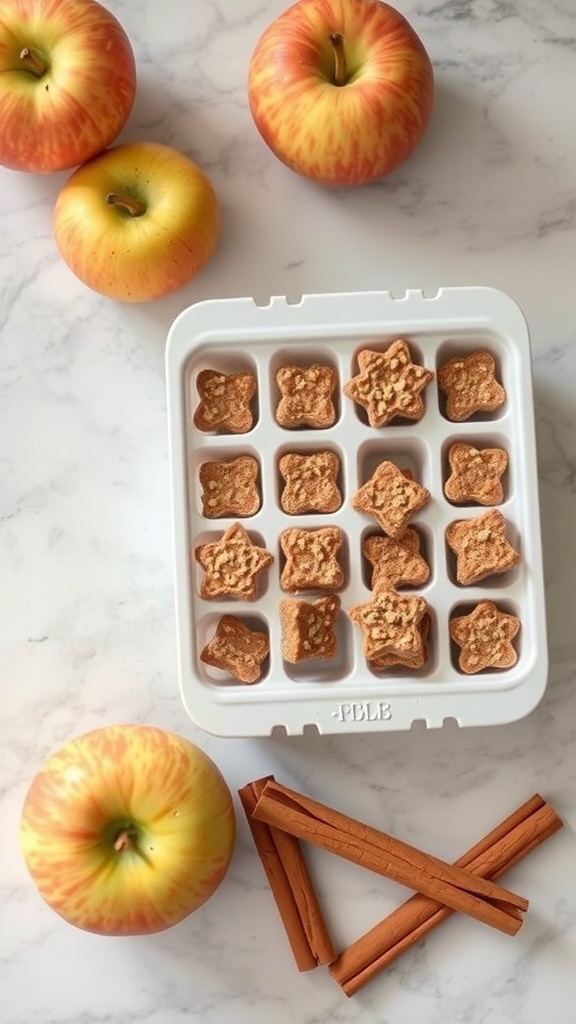 Homemade apple cinnamon ice cubes for dogs