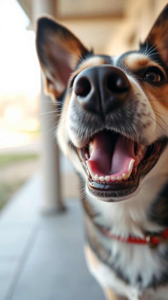 A happy dog with a big smile, celebrating its birthday