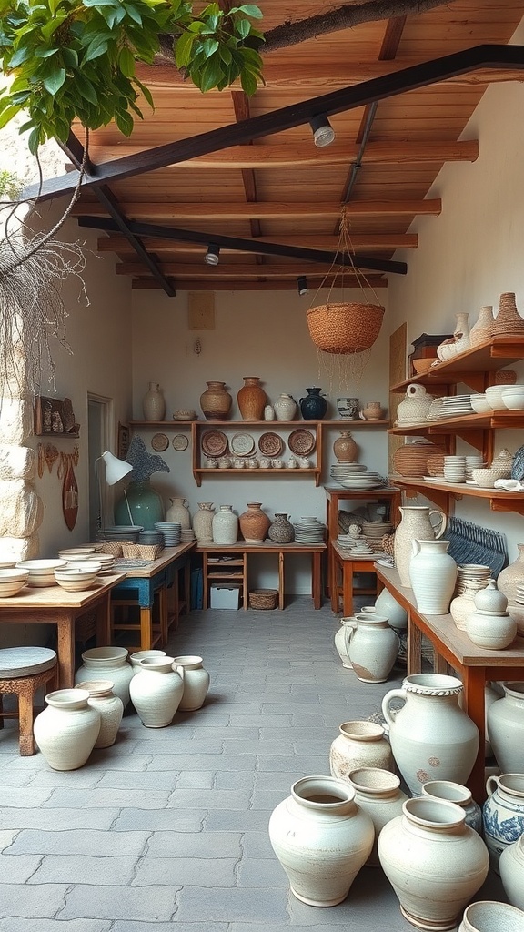 A pottery shop in Ravello filled with handcrafted ceramic pieces.
