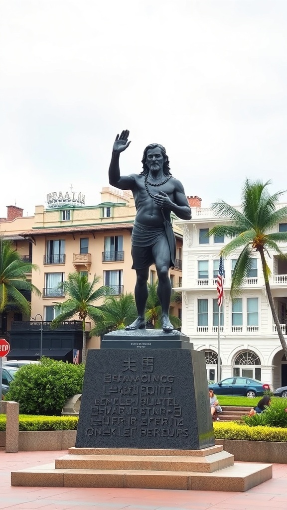 Statue of Duke Kahanamoku in Waikiki, Hawaii