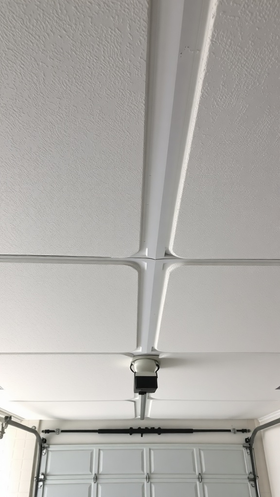 Insulated ceiling panels in a garage with a clean, modern look.