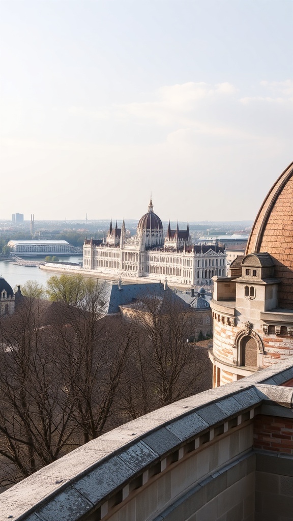 View from Fisherman's Bastion overlooking the Hungarian Parliament Building