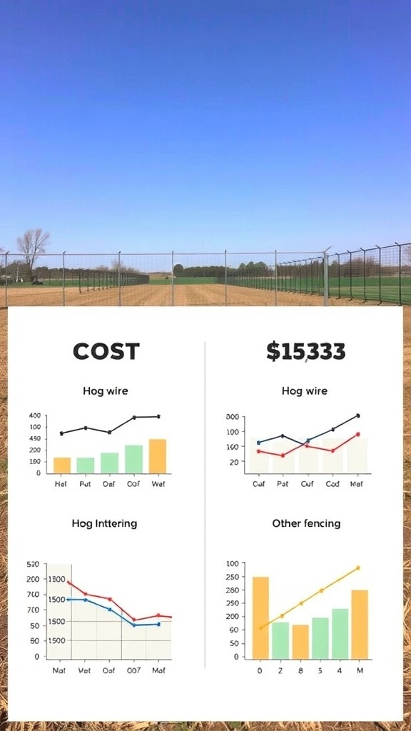 Cost analysis of hog wire fencing compared to other fencing options.