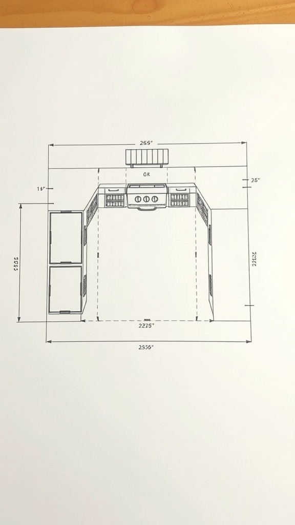 Blueprint of a DIY outdoor kitchen layout