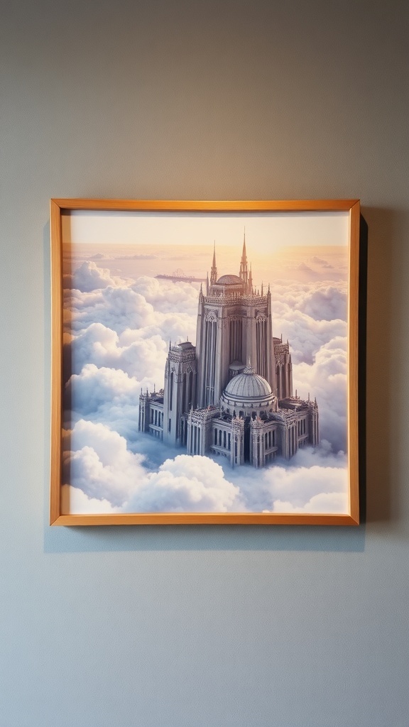 A beautiful depiction of Bespin Cloud City, featuring grand architecture above fluffy clouds.