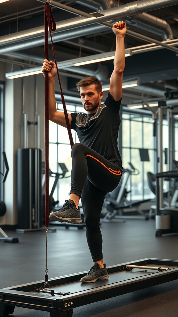Modern gym equipment designed for dynamic stretching