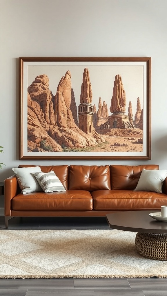 A rocky terrain on Geonosis featuring a fortress-like structure and figures in a desert landscape.