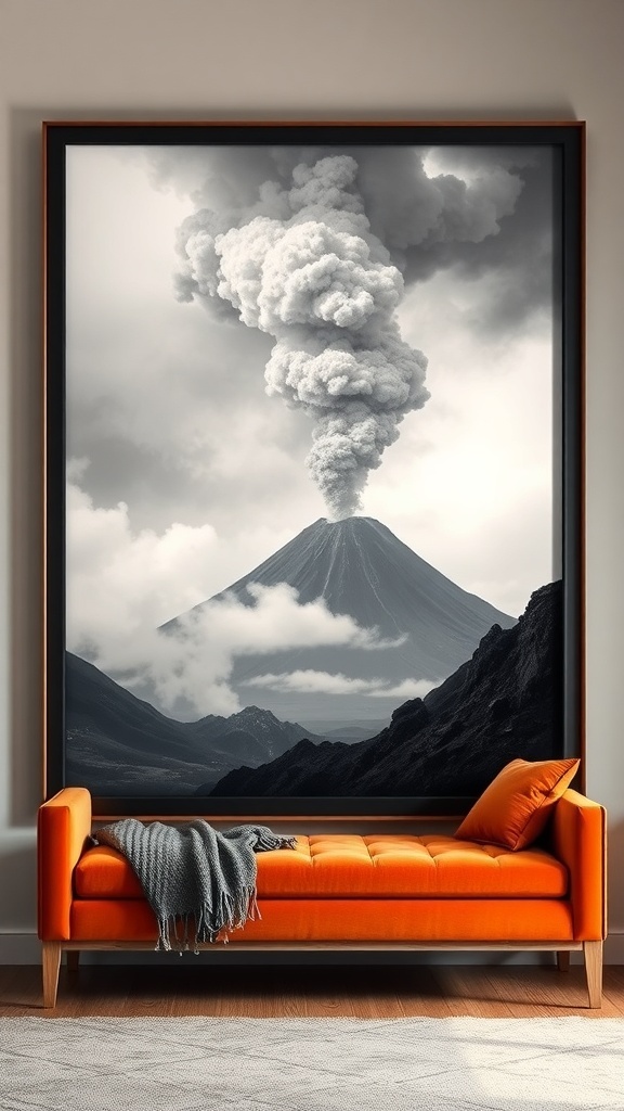 Volcanic landscape of Sullust with smoke and clouds
