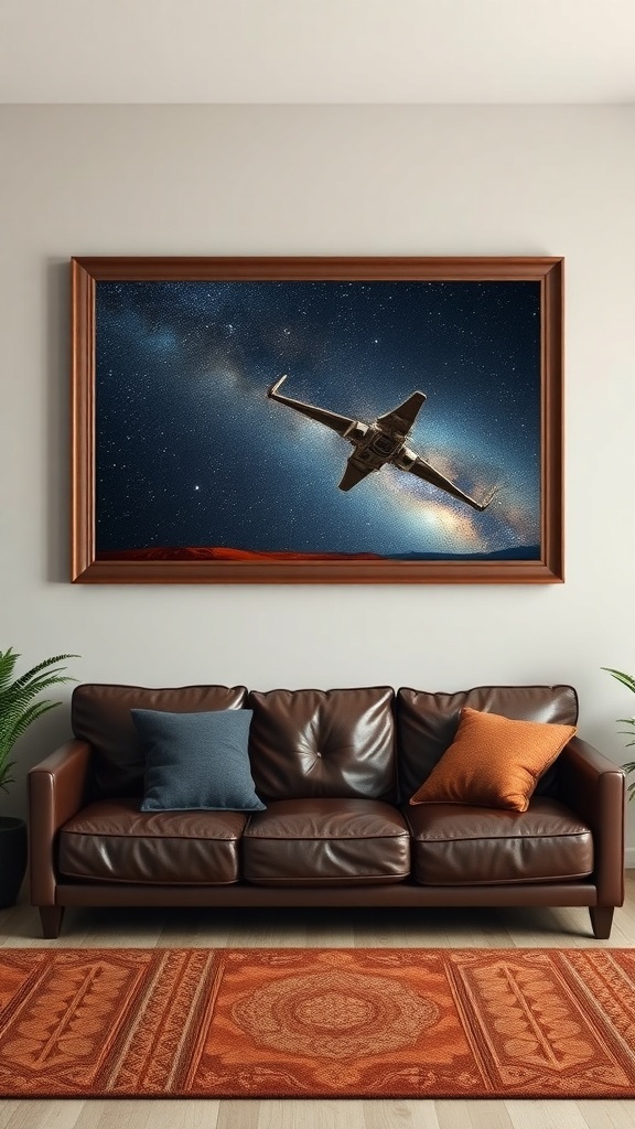 A stunning depiction of Tatooine's night sky with a large moon and stars over a sandy landscape.