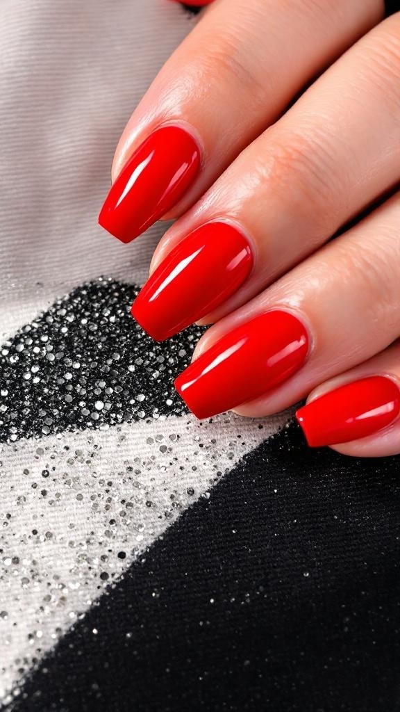 A close-up of manicured nails in soft pink with decorative elements, showcasing perfect nail shape and length.