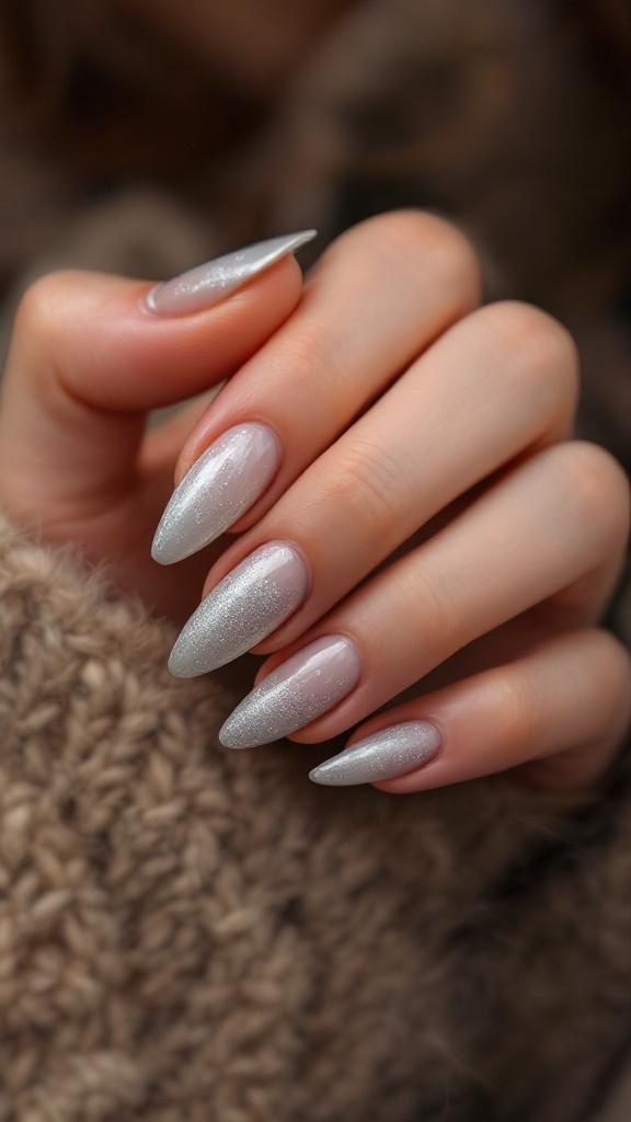 Close-up image of a nail with labels indicating different parts like nail plate, cuticle, and nail bed.