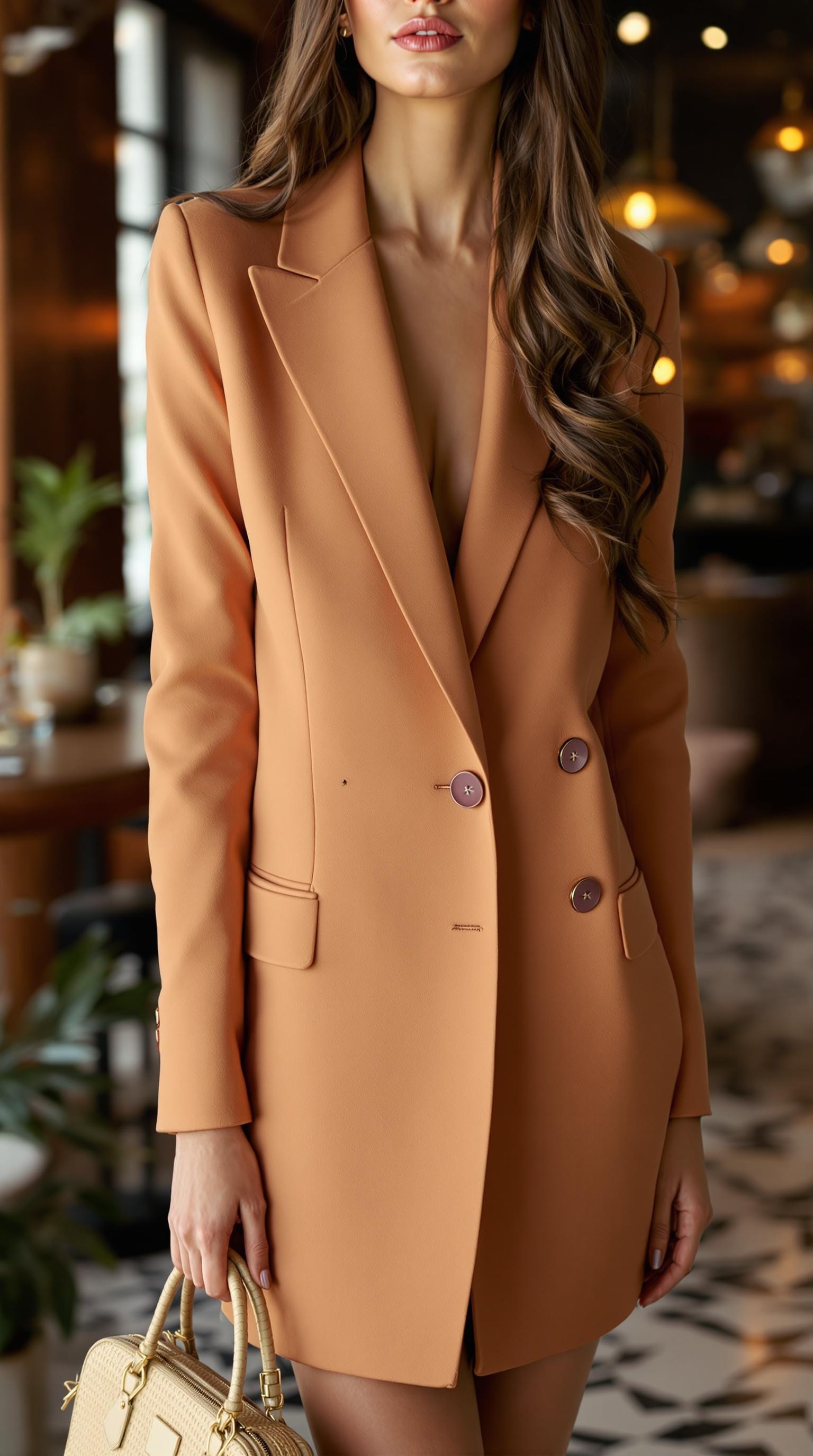 A tailored burgundy blazer displayed on a mannequin in a stylish setting.