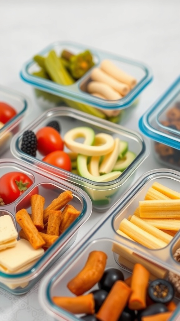 Meal prep containers filled with healthy foods for portion control.