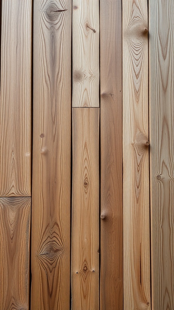 Various wooden planks showcasing different shades and textures.
