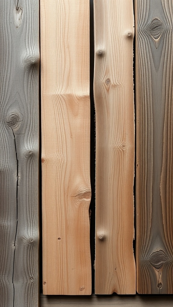 Different types of wood planks in various shades and textures