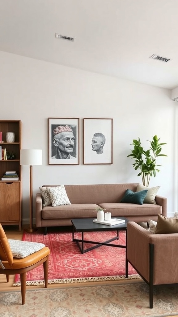 A stylish western farmhouse living room featuring multi-purpose furniture.