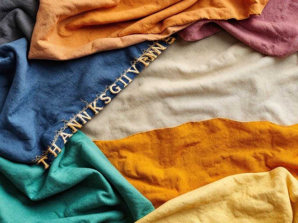 Colorful layered tablecloths for Thanksgiving