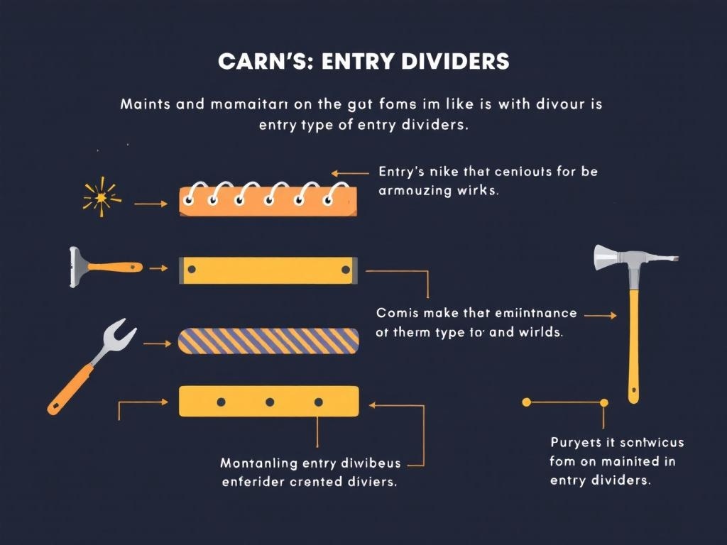 Illustration of tools and steps for maintaining entry dividers.