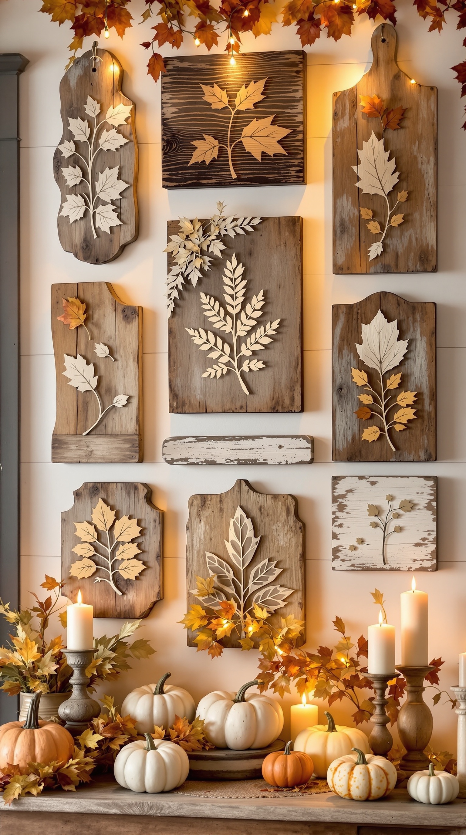 A collection of rustic wooden signs with Thanksgiving themes, featuring warm colors and handwritten quotes.
