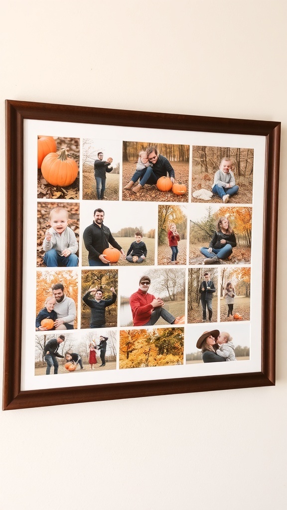 A seasonal photo collage featuring family memories in a black frame.