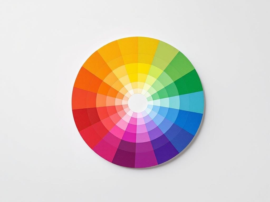 Color wheel showing a variety of colors arranged in a circular pattern.