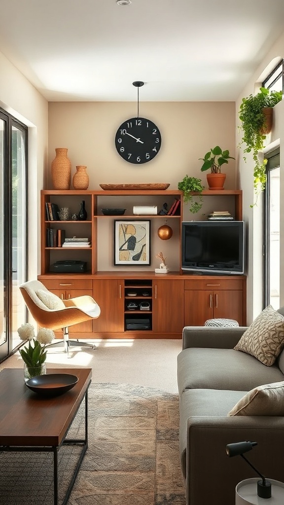 Cozy man cave featuring stylish furniture and creative use of space.